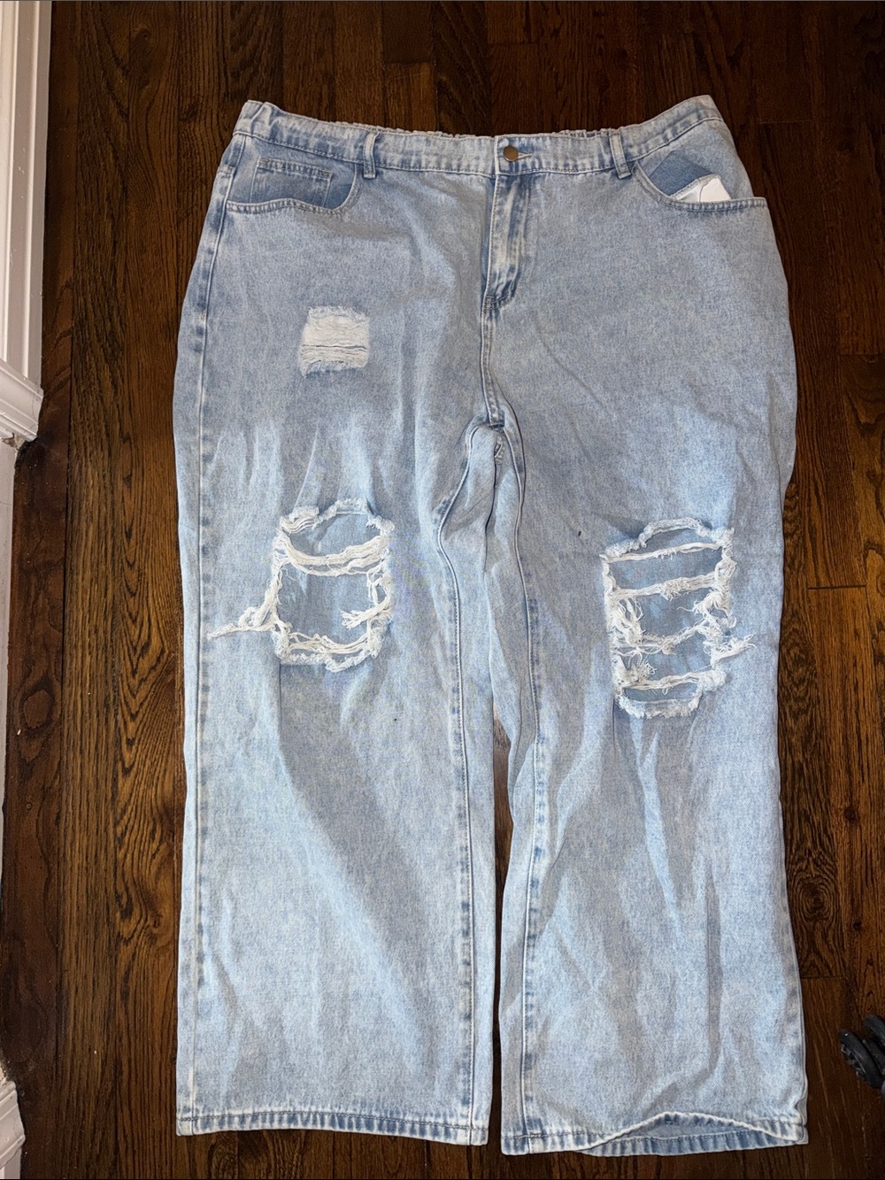 SHEIN baggy distressed jeans